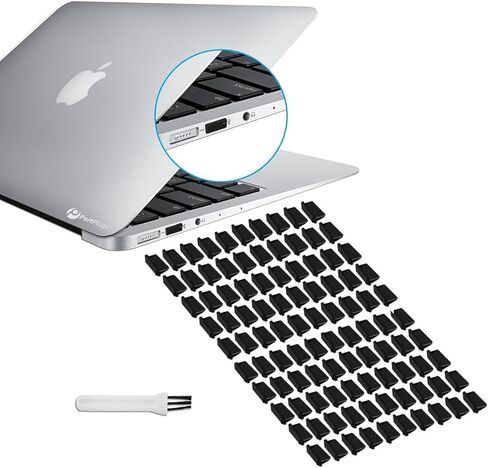 مقابس منفذ USB-A المضادة للغبار من PortPlugs (50 حزمة) - أغطية حماية USB مطاطية مقاومة للتمزق - مناسبة تمامًا لمنافذ USB A على أجهزة الكمبيوتر الشخصية وأجهزة الكمبيوتر المحمولة والمزيد (أسود) in Kuwait