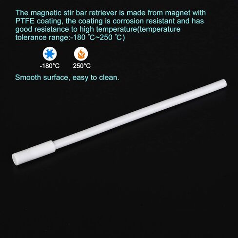 جهاز استرداد قضيب التحريك المغناطيسي من MECCANIXITY بطول 150 مم (5.91 بوصة) طول PTFE خلاط النمامون باللون الأبيض in Kuwait