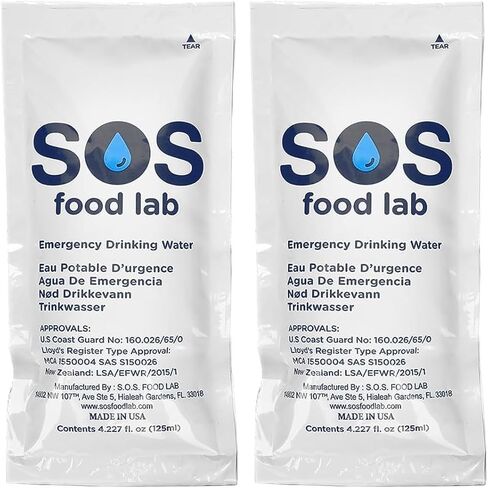 SOS 78804 Emergency Drinking Water Pouch, 125ml in Saudi Arabia