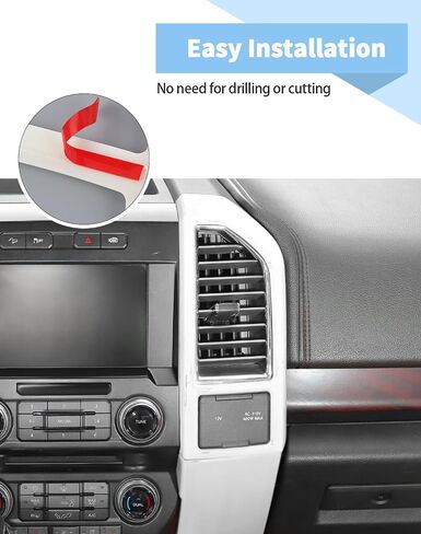 Voodonala Carbon Fiber Grain Central Control Cover Frame Trim for Ford F150 2015 2016 2017 2018 2019 2020 in Saudi Arabia