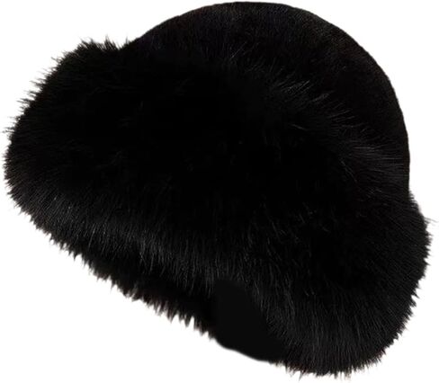 Cossack Hat Russian Hat Women Winter Faux Fur Hat for Motorcycle Walking Travel in Kuwait