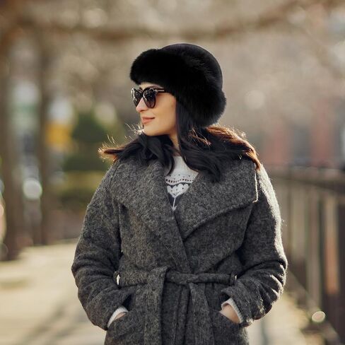 Cossack Hat Russian Hat Women Winter Faux Fur Hat for Motorcycle Walking Travel in Kuwait