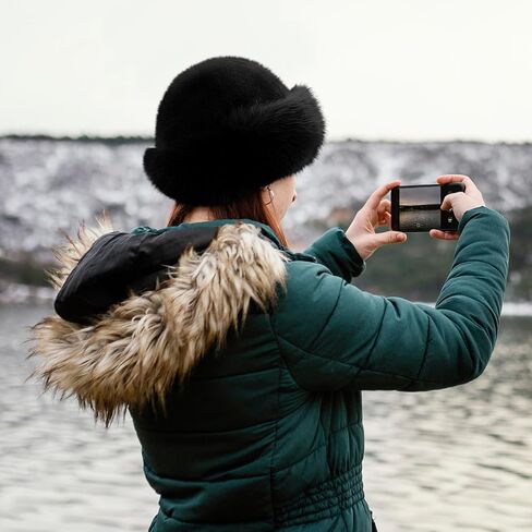 Cossack Hat Russian Hat Women Winter Faux Fur Hat for Motorcycle Walking Travel in Kuwait