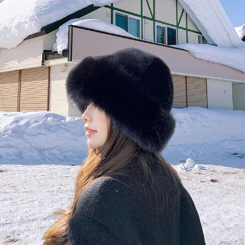Cossack Hat Russian Hat Women Winter Faux Fur Hat for Motorcycle Walking Travel in Kuwait