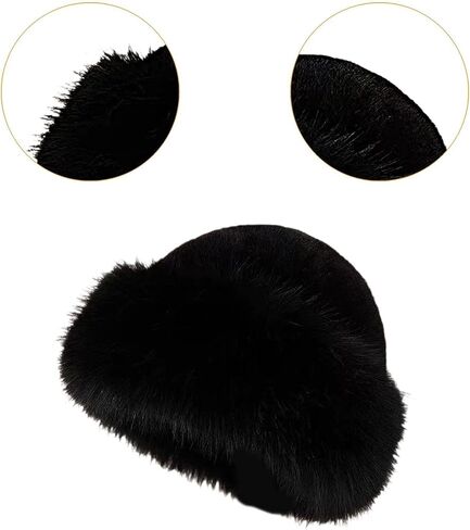 Cossack Hat Russian Hat Women Winter Faux Fur Hat for Motorcycle Walking Travel in Kuwait