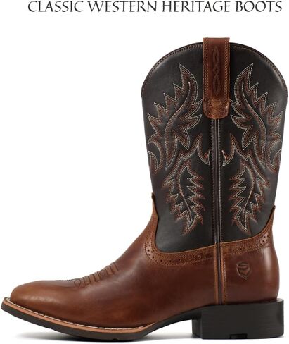 SUREWAY Cowboy Boots For Men - Mens Square Toe Western Boot,Oil/Slip Resistant,Durable Fashionable Classic Pull on 10 Inch Boots Mid Calf Wellington Boots in Saudi Arabia