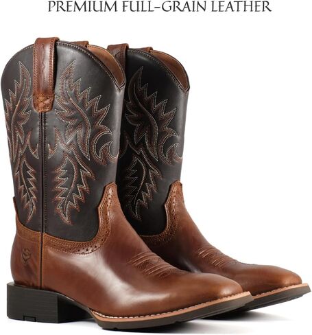 SUREWAY Cowboy Boots For Men - Mens Square Toe Western Boot,Oil/Slip Resistant,Durable Fashionable Classic Pull on 10 Inch Boots Mid Calf Wellington Boots in Saudi Arabia