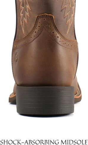 SUREWAY Cowboy Boots For Men - Mens Square Toe Western Boot,Oil/Slip Resistant,Durable Fashionable Classic Pull on 10 Inch Boots Mid Calf Wellington Boots in Saudi Arabia