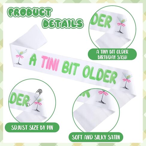 نظارة شمسية قديمة قدمًا مع Sash Pink Bow Cocktail White Sash for Martini Birthdy Bachelorette Party Decorations in Saudi Arabia