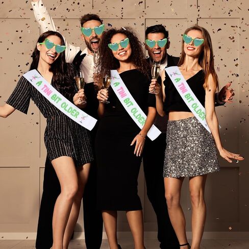 نظارة شمسية قديمة قدمًا مع Sash Pink Bow Cocktail White Sash for Martini Birthdy Bachelorette Party Decorations in Saudi Arabia