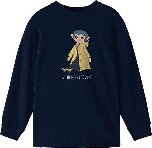 Bioworld Coraline Girls Navy Crew Neck Long Sleeve Sweatshirt in Saudi Arabia