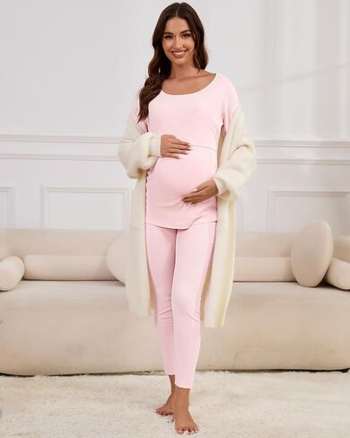 PATELAI 2 PACK ملابس داخلية للتمريض الحراري للنساء مجموعة PAJAMA in Saudi Arabia