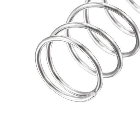 زنبرك ضغط uxcell، 304 من الفولاذ المقاوم للصدأ، 16 مم OD، حجم السلك 1.2 مم، طول مضغوط 9 مم، طول حر 50 مم، سعة تحميل 15.7 نيوتن، لون فضي، 5 قطع in Kuwait