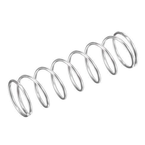 زنبرك ضغط uxcell، 304 من الفولاذ المقاوم للصدأ، 16 مم OD، حجم السلك 1.2 مم، طول مضغوط 9 مم، طول حر 50 مم، سعة تحميل 15.7 نيوتن، لون فضي، 5 قطع in Kuwait