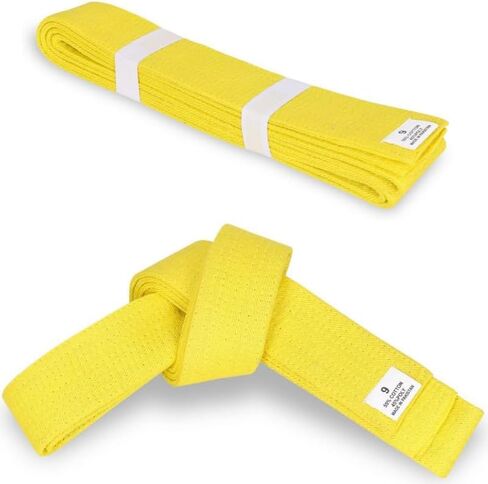 Solid Karate Belts with 9 Rows of Stitching, Ideal for Traditional Karate, MMA, Judo, Taekwondo in Kuwait