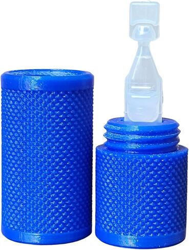 Eye Drop Vials Holder & Storage Case - Securely Store Seven (7) Single-Use Vials - Screw-On Lid, Knurled Pattern - Keep Vials Safe & Organized to keep track of your daily usage (Black) in Kuwait