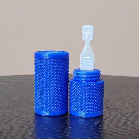 Eye Drop Vials Holder & Storage Case - Securely Store Seven (7) Single-Use Vials - Screw-On Lid, Knurled Pattern - Keep Vials Safe & Organized to keep track of your daily usage (Black) in Kuwait
