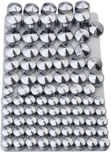 ABS 83PCS Chrome Bolt Topper Cap Cover Fits Twin 83 Pcs A8PCBTCCFHTCRKF909406 901-88365 in Saudi Arabia