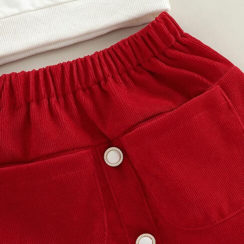 Yccutest Toddler Baby Girl Skirt Outfit Long Sleeve Ruffle Shirt Top Mini Skirt Set 2Pcs Kids Little Girl Clothes Fall Winter in Kuwait