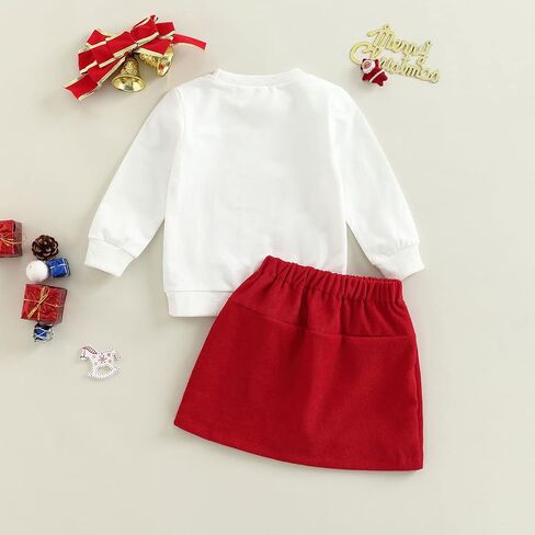 Yccutest Toddler Baby Girl Skirt Outfit Long Sleeve Ruffle Shirt Top Mini Skirt Set 2Pcs Kids Little Girl Clothes Fall Winter in Kuwait