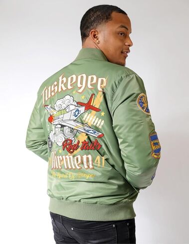 Big Boy Tuskegee Airmen S5 Mens Jacket [Green]-ID#68319-77-207-0-0 in Saudi Arabia