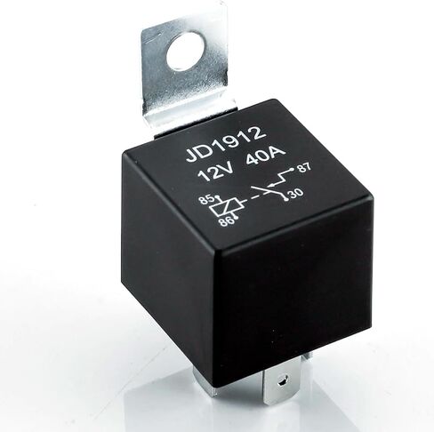 JD1912 Relay Automotive ، 12V 40a 4-Pin مع قوس حديدي ، ملاءمة عالمية لقوارب شاحنات السيارات (12V-40A-4PIN-1PCS) in Kuwait