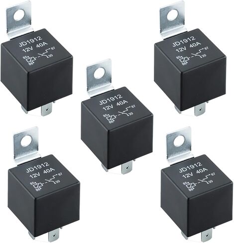 JD1912 Relay Automotive ، 12V 40a 4-Pin مع قوس حديدي ، ملاءمة عالمية لقوارب شاحنات السيارات (12V-40A-4PIN-1PCS) in Kuwait