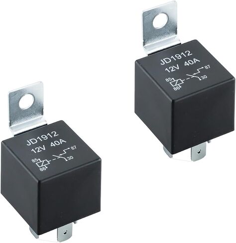 JD1912 Relay Automotive ، 12V 40a 4-Pin مع قوس حديدي ، ملاءمة عالمية لقوارب شاحنات السيارات (12V-40A-4PIN-1PCS) in Kuwait