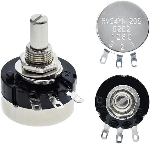 RV24YN20S Rotary Potentiometer, 500 ohm to 200K ohm, Metal Alloy, 10% Tolerance, 0.25W (Relay) in Saudi Arabia