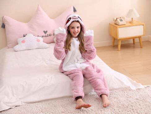 Simzoo Kids Animal Pajamas ، Boy Girls Sloth Cosplay Costume Wear ، ملابس واحدة للجنسين المنزل 4-13Y in Kuwait