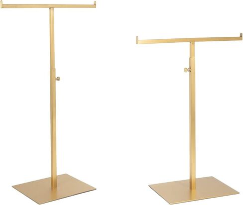 Purse Display Stand Jewelry Towers 2 Packs Stainless Steel Bag Stand Tabletop Adjustable Height Double Hook Hanging Jewelry Stands for Necklaces Organizer Home Store Boutique (Anti-fingerprint) in Saudi Arabia