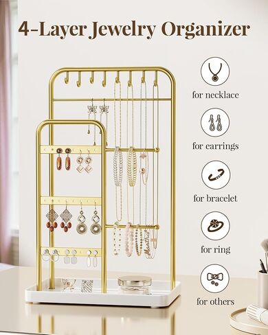 حامل المجوهرات النشور: عرض المجوهرات للقلادة والسوار والقرار والحلقة والأبيض والذهبي in Kuwait