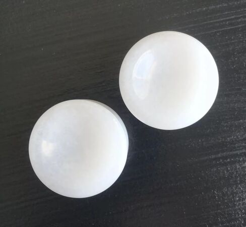 PAIR of Unique Concave White Jade Organic Stone Plugs - Gauges - Tunnels - Body Jewelry in Saudi Arabia