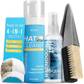 طقم منظف القبعة الاحترافي ، منظف القبعات اللطيف لقبعات البيسبول ، يزيل بقع العرق والأوساخ بأمان ، لجميع أنواع القبعات ، مجموعة منظف قبعة البيسبول ، مع رائحة رائحة ورائحة وفرشاة وألياف ميكروفيات in Kuwait