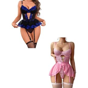 الملابس الداخلية الدانتيل مع أحزمة الرباط باللون الداخلي الأحمر للنساء جوارب التنانير للنساء الملابس الداخلية in Kuwait