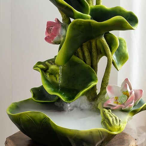 Feng Shui Water Fountain Indoor - Water Fountain Decor for Attract Wealth, Suitable for Yoga, Study, Living Room, Feng Shui Decor & Gifts for Home, Chinese Decor & Gifts, Chinese New Year Decor (C) in Kuwait