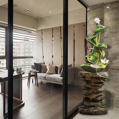Feng Shui Water Fountain Indoor - Water Fountain Decor for Attract Wealth, Suitable for Yoga, Study, Living Room, Feng Shui Decor & Gifts for Home, Chinese Decor & Gifts, Chinese New Year Decor (C) in Kuwait