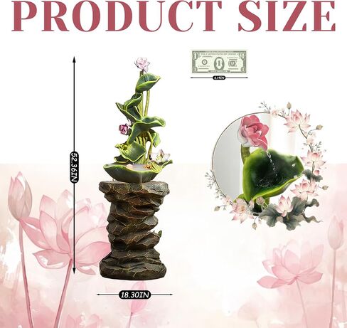 Feng Shui Water Fountain Indoor - Water Fountain Decor for Attract Wealth, Suitable for Yoga, Study, Living Room, Feng Shui Decor & Gifts for Home, Chinese Decor & Gifts, Chinese New Year Decor (C) in Kuwait