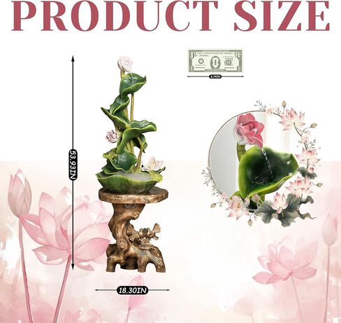 Feng Shui Water Fountain Indoor - Water Fountain Decor for Attract Wealth, Suitable for Yoga, Study, Living Room, Feng Shui Decor & Gifts for Home, Chinese Decor & Gifts, Chinese New Year Decor (C) in Kuwait