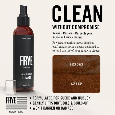 Frye Suede & Nubuck Cleaner: غير سامة وصنع في الولايات المتحدة الأمريكية. نظف واستعادة أحذية Suede & Nubuck والأحذية والسترات والحقائب والمحافظ والمزيد. آمن لأي لون والأبيض in Saudi Arabia