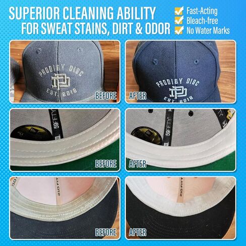 طقم منظف القبعة الاحترافي ، منظف القبعات اللطيف لقبعات البيسبول ، يزيل بقع العرق والأوساخ بأمان ، لجميع أنواع القبعات ، مجموعة منظف قبعة البيسبول ، مع رائحة رائحة ورائحة وفرشاة وألياف ميكروفيات in Kuwait
