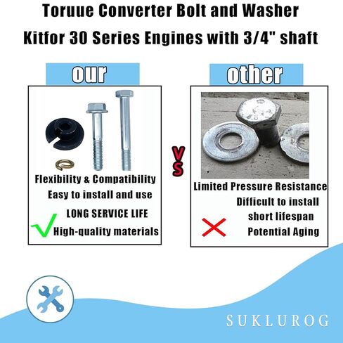 30 سلسلة محول عزم الدوران مخصص ومجموعة الترباس مجموعة متوافقة مع بما في ذلك متري ومسامير الخيط القياسية وغسالة القفل ل 3/4 عمود محول عزم الدوران براغي in Kuwait