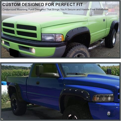 توليف المواصفات D 4pc الأمامية + نمط الجيب الخلفي مشاعل Fender Fender متوافقة مع 1994-2001 Dodge RAM 1500 2500 3500 in Saudi Arabia