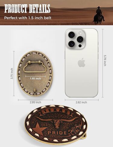 Western Belt Buckle – 3D Engraved Genuine Leather Cowboy & Cowgirl Belt Buckle Fits 1.5 Inch Belts in Saudi Arabia