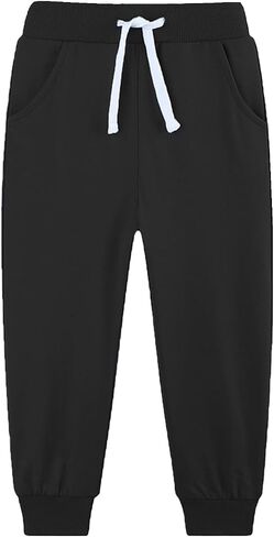 4 حزمة طفل صغير و Kids Boys Sweatpants الركض القطن النشط ناعمة الركض الناعمة مع الرباط الوظيفي 2-14y in Kuwait
