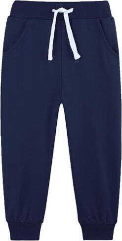 4 حزمة طفل صغير و Kids Boys Sweatpants الركض القطن النشط ناعمة الركض الناعمة مع الرباط الوظيفي 2-14y in Kuwait