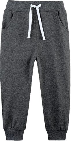 4 حزمة طفل صغير و Kids Boys Sweatpants الركض القطن النشط ناعمة الركض الناعمة مع الرباط الوظيفي 2-14y in Kuwait