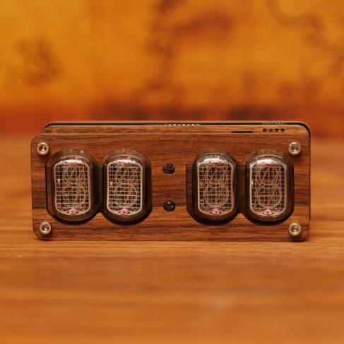 ساعة أنبوب المغامرين Nixie مع أنابيب IN-12، ساعة مضيئة، مكتب حديث عتيق، زخارف إبداعية رقمية لسطح المكتب الرقمي، نوع اتصال USB من النوع C، 4.53 × 1.82 × 1.82 بوصة in Kuwait