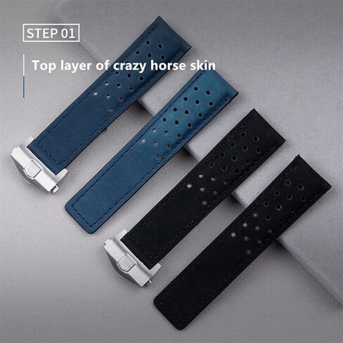 20mm 22mm 24mm من الجلد الأصلي المصنوع من أجل F1 Watch Band Bracelet Bucled in Kuwait