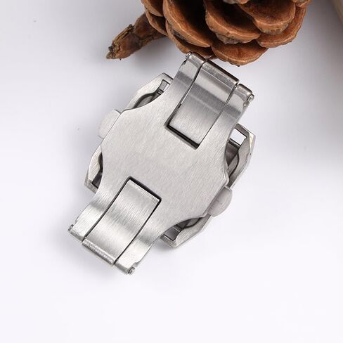 for 100 Series Watch Buckle 316L Stainless Steel Brushed Butterfly 18/21mm Fold Clasp in Saudi Arabia